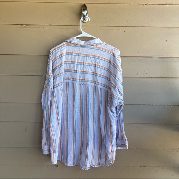 Wild Fable Cotton Striped Button-up Shirt Size L Casual Oversized Summer - Picture 4 of 4